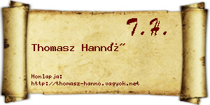 Thomasz Hannó névjegykártya